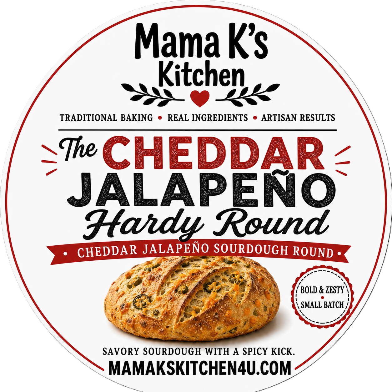 The Cheddar Jalapeño Hardy Round label